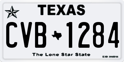 TX license plate CVB1284