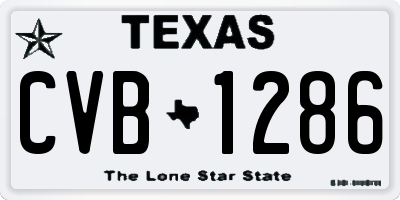 TX license plate CVB1286