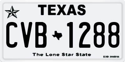 TX license plate CVB1288