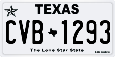 TX license plate CVB1293