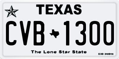 TX license plate CVB1300