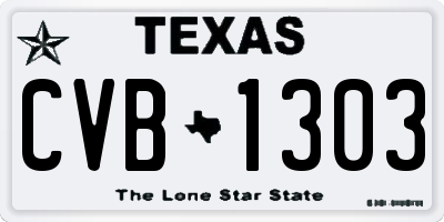 TX license plate CVB1303
