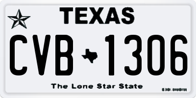 TX license plate CVB1306
