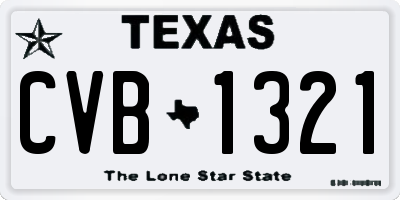 TX license plate CVB1321