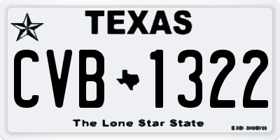TX license plate CVB1322