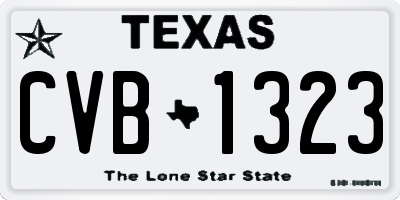 TX license plate CVB1323