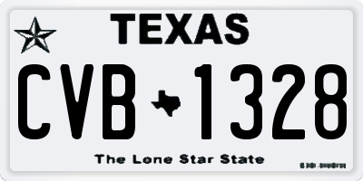 TX license plate CVB1328