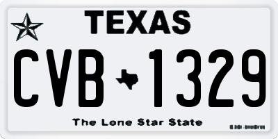 TX license plate CVB1329