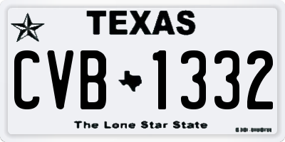 TX license plate CVB1332