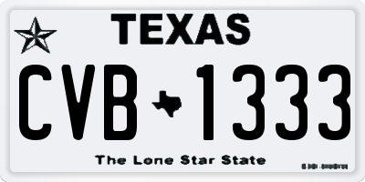 TX license plate CVB1333