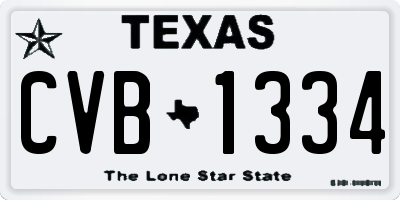 TX license plate CVB1334