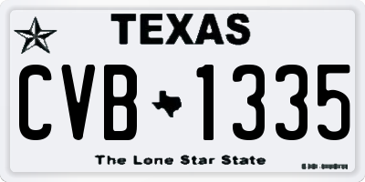 TX license plate CVB1335