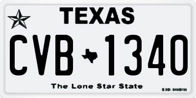 TX license plate CVB1340