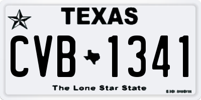 TX license plate CVB1341