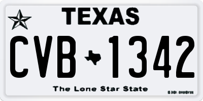 TX license plate CVB1342