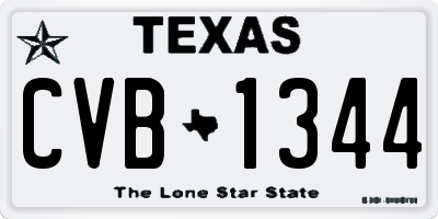 TX license plate CVB1344