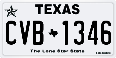 TX license plate CVB1346