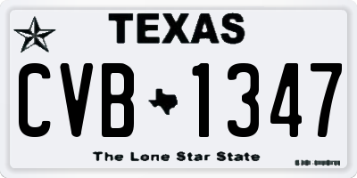 TX license plate CVB1347
