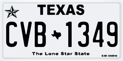 TX license plate CVB1349