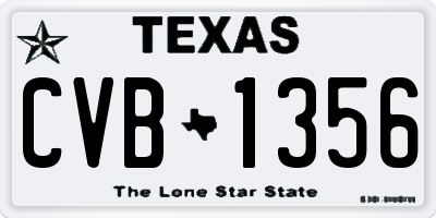 TX license plate CVB1356