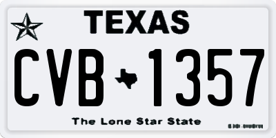 TX license plate CVB1357