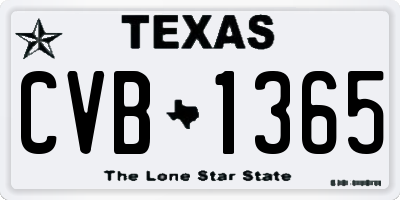 TX license plate CVB1365