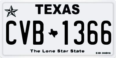 TX license plate CVB1366
