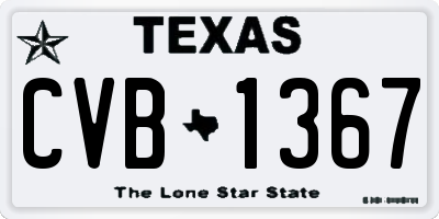 TX license plate CVB1367