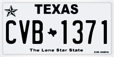 TX license plate CVB1371