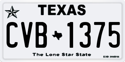TX license plate CVB1375