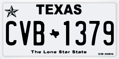 TX license plate CVB1379