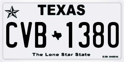 TX license plate CVB1380