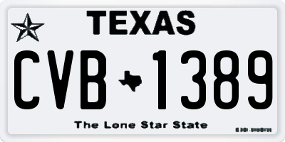 TX license plate CVB1389