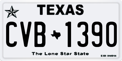 TX license plate CVB1390
