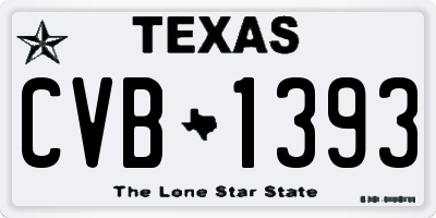 TX license plate CVB1393