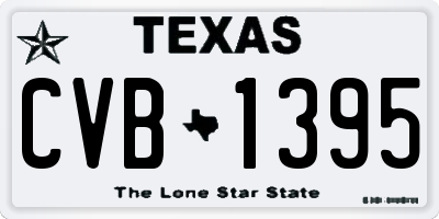TX license plate CVB1395