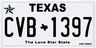 TX license plate CVB1397