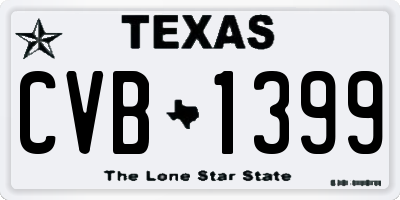 TX license plate CVB1399