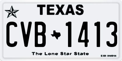 TX license plate CVB1413