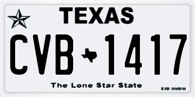 TX license plate CVB1417