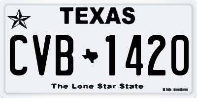 TX license plate CVB1420
