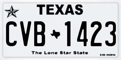 TX license plate CVB1423