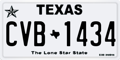 TX license plate CVB1434