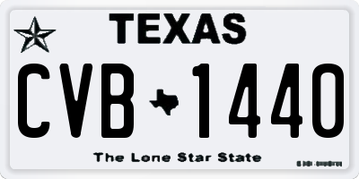 TX license plate CVB1440