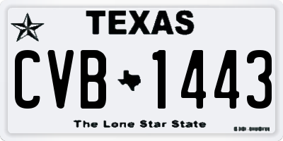 TX license plate CVB1443