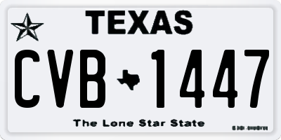 TX license plate CVB1447