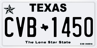 TX license plate CVB1450