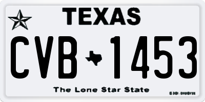 TX license plate CVB1453