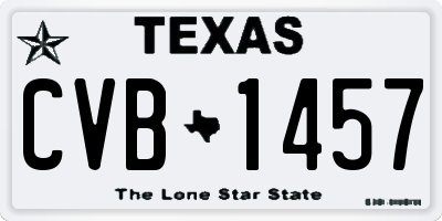 TX license plate CVB1457
