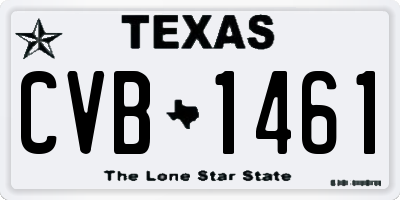 TX license plate CVB1461
